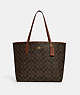 COACH®,CITY TOTE IN SIGNATURE CANVAS,pvc,Large,Everyday,Im/Brown/Redwood,Front View