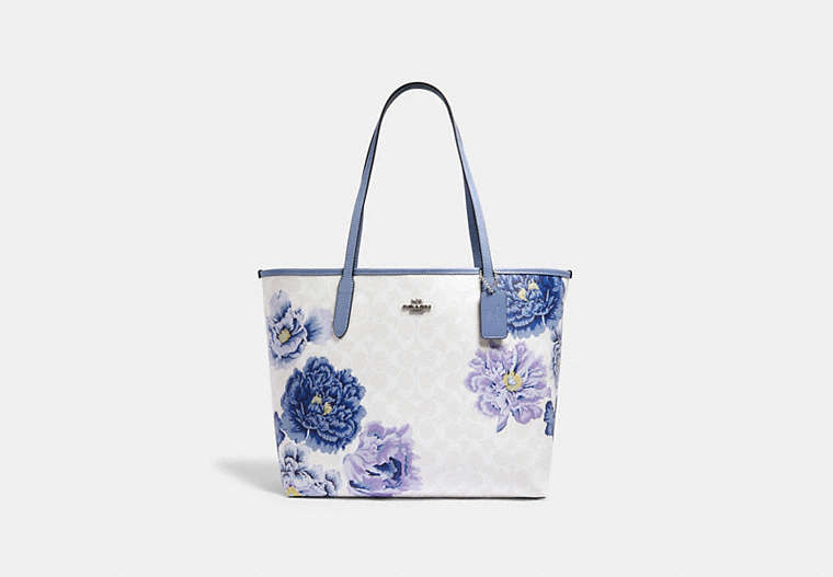 City Tote In Signature Canvas With Kaffe Fassett Print