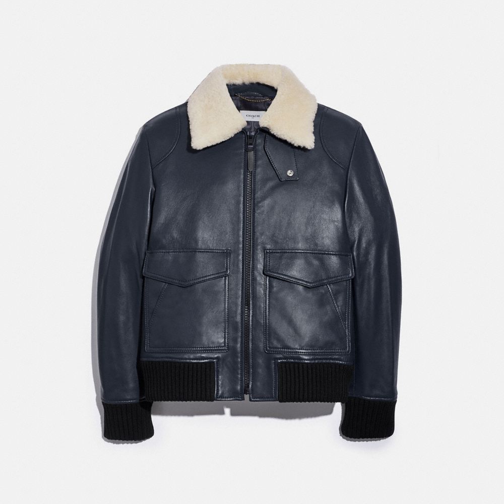 COACH® Shearling Collar Bomber Jacket