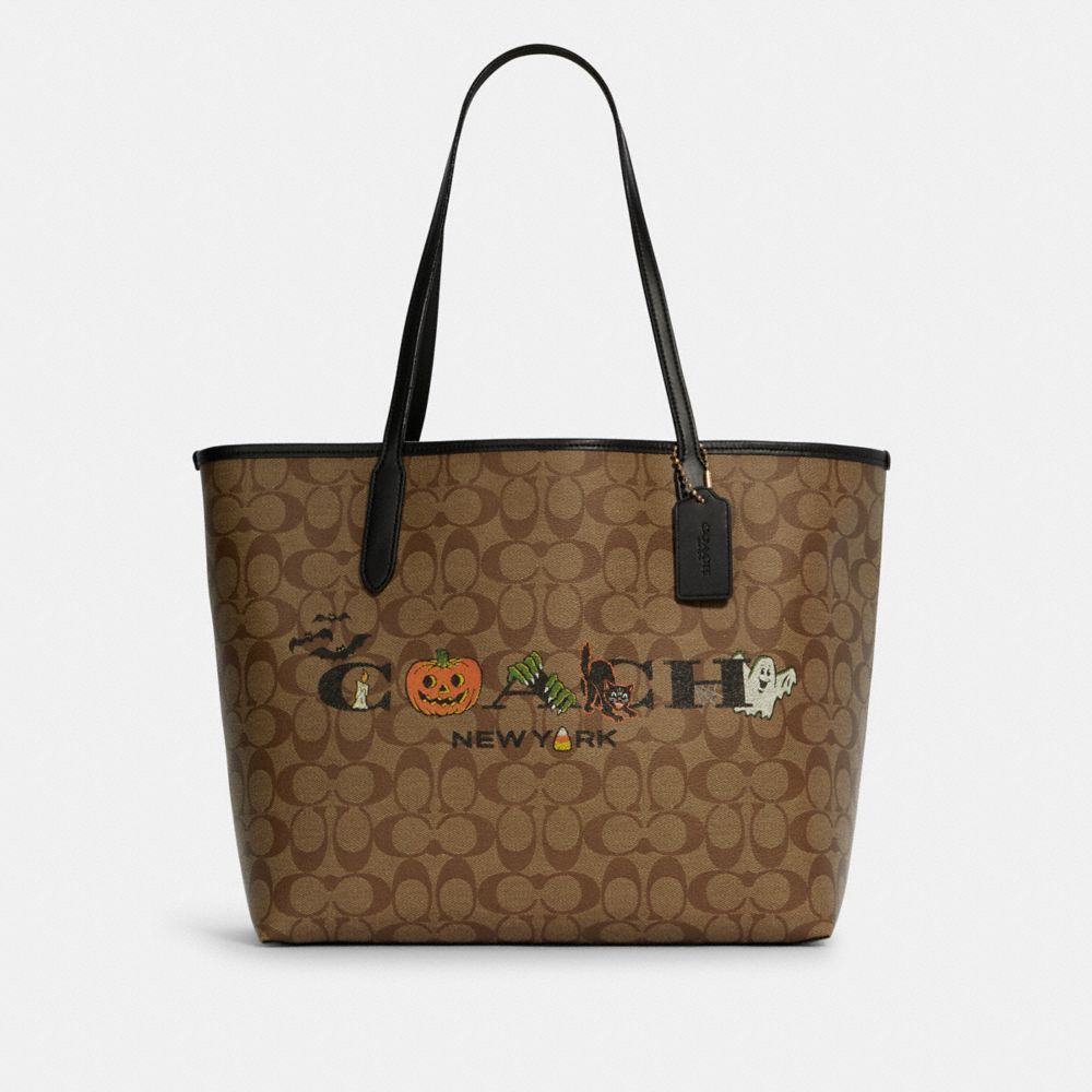 COACH® City Tote In Signature Canvas With Halloween