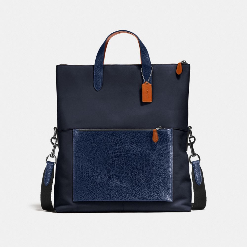 Coach Manhattan Foldover Tote In Mixed Leathers