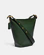 COACH®,DUFFLE 16,Smooth Leather,Small,Brass/Hunter Green,Angle View