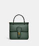 COACH®,WILLIS TOP HANDLE 18,Smooth Leather,Small,Brass/Hunter Green,Front View