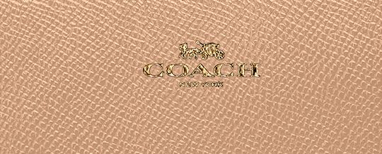 COACH®,CORNER ZIP WRISTLET,pusplitleather,Mini,Gold/Taupe,Front View