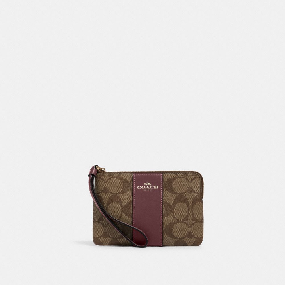 COACH OUTLET® | Corner Zip Wristlet In Signature Canvas