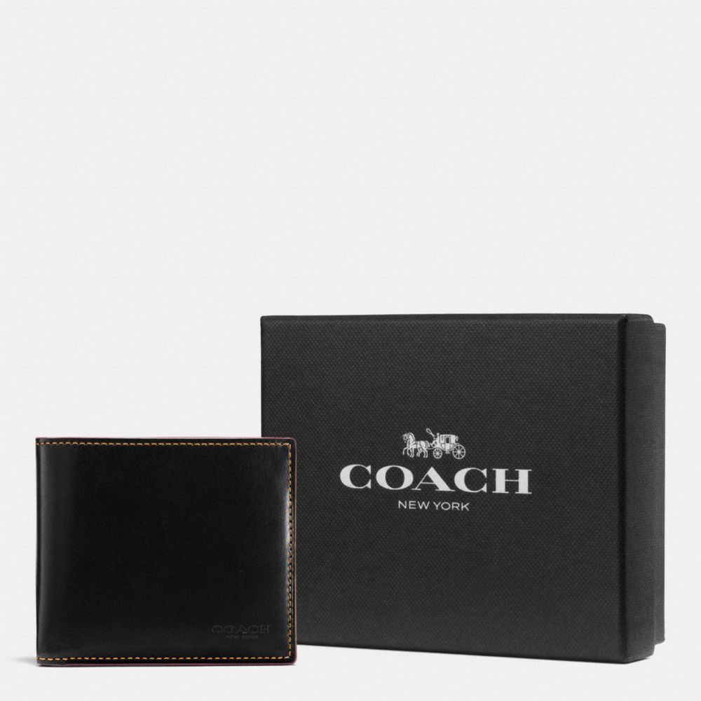 coach boxed double billfold wallet