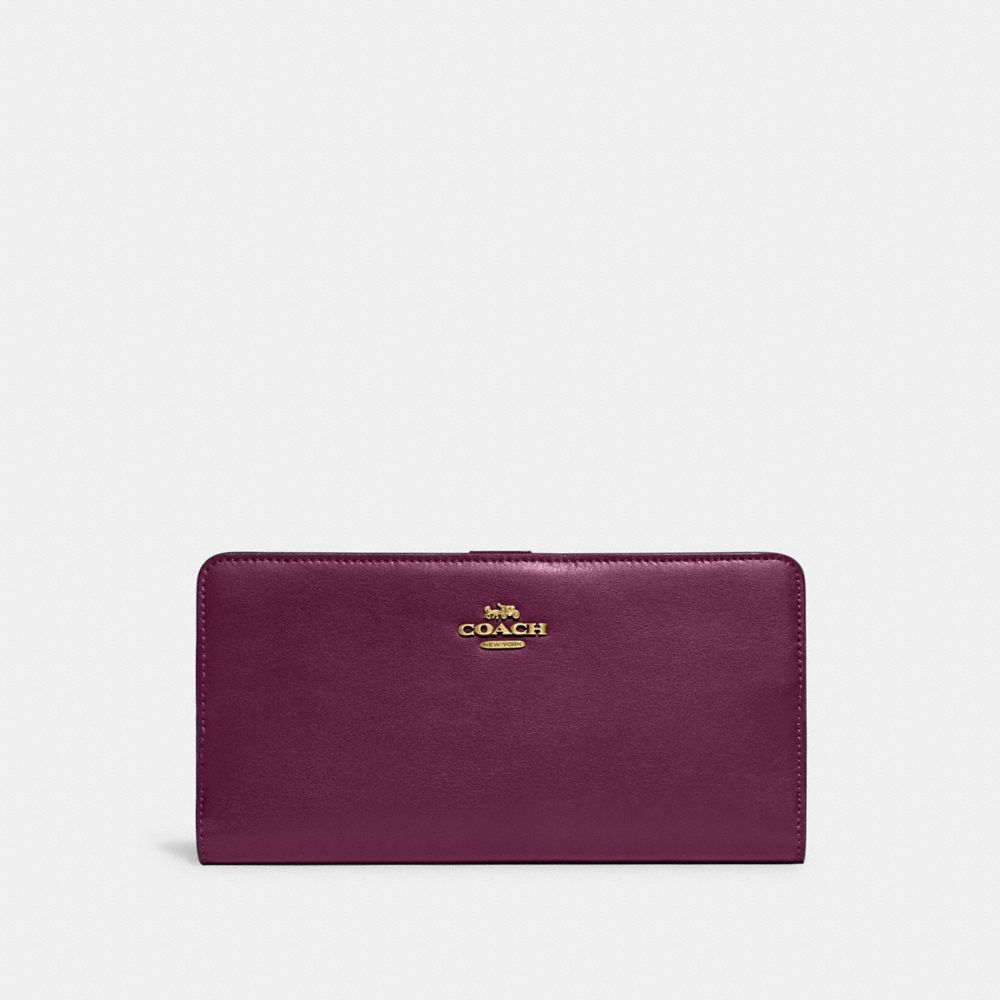 Coach Skinny Wallet In Brass deep Berry ModeSens