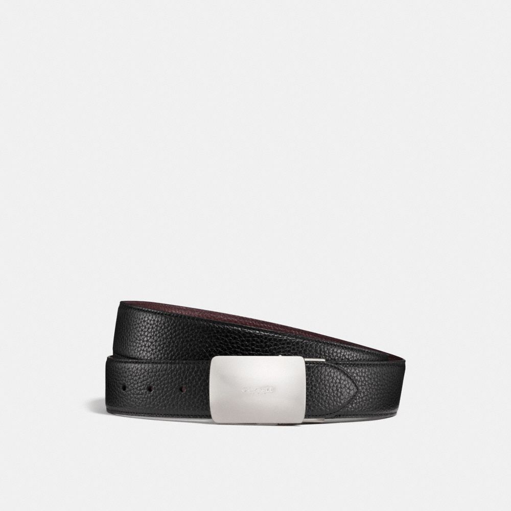 HUGO - Reversible leather belt with pin and plaque buckles
