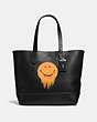 Gotham Tote In Glove Calf Leather With Gnarly Face Print