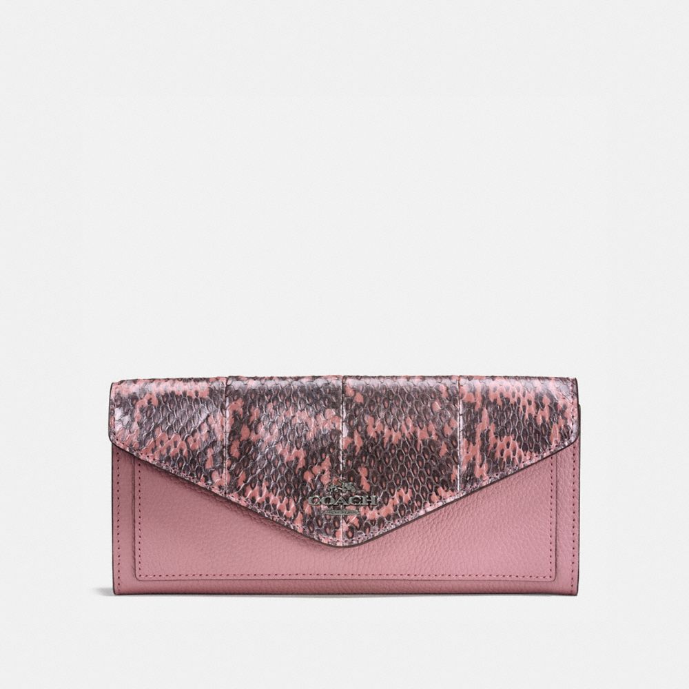 COACH® | Soft Wallet In Colorblock Snakeskin