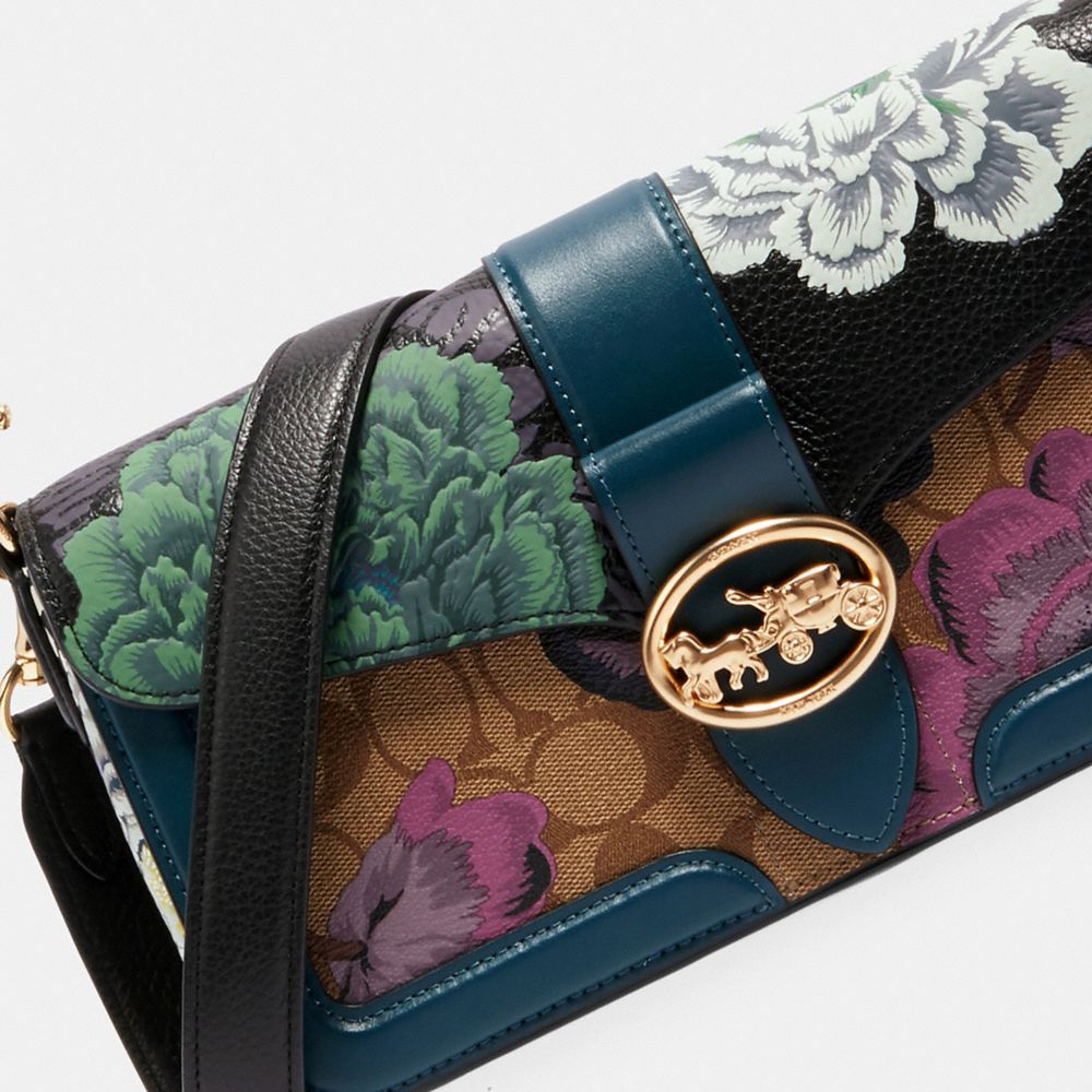 COACH® Outlet | Georgie Shoulder Bag In Signature Canvas With Kaffe Fassett  Print