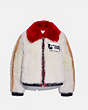 COACH®,DISNEY MICKEY MOUSE X KEITH HARING SHEARLING JACKET,Shearling,Cream,Front View