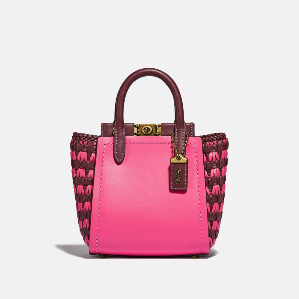 COACH®,Troupe Tote 16 With Weaving,,Front View