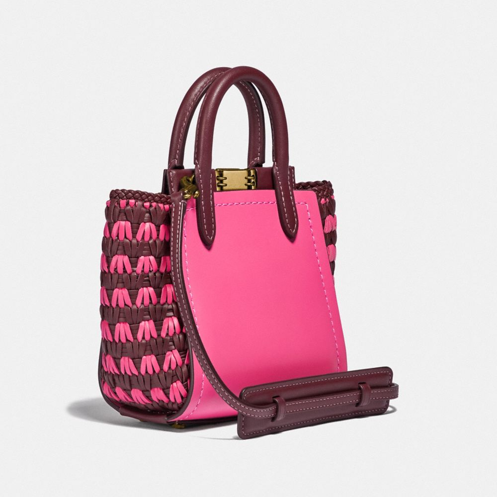 COACH®,Troupe Tote 16 With Weaving,,Angle View
