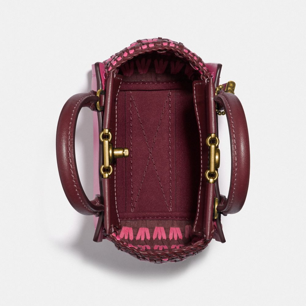 COACH®,Troupe Tote 16 With Weaving,,Inside View,Top View