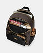 COACH®,LARGE COURT BACKPACK IN SIGNATURE CANVAS,pvc,Large,Everyday,Gold/Brown Black,Inside View, Top View