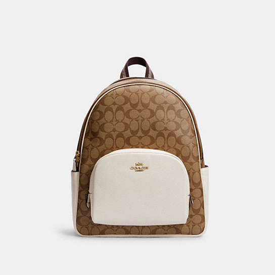 COACH® Outlet | Large Court Backpack In Signature Canvas
