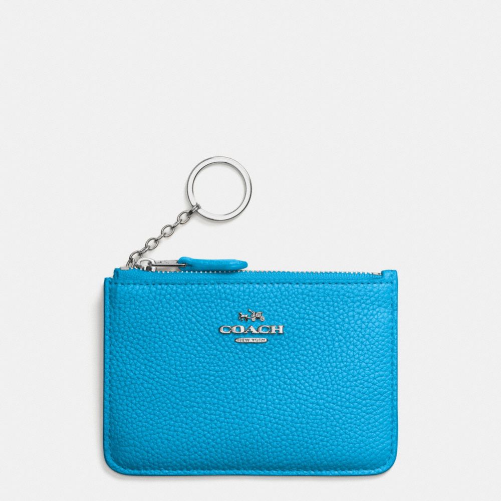 COACH®: Key Pouch In Polished Pebble Leather