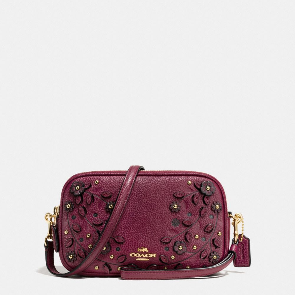 COACH® Willow Floral Crossbody Clutch In Pebble Leather
