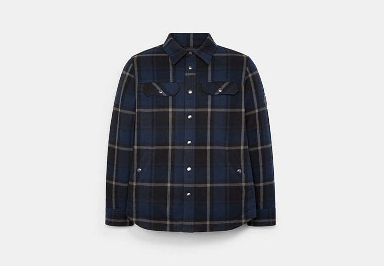 Quilted Plaid Shirt Jacket image number 0