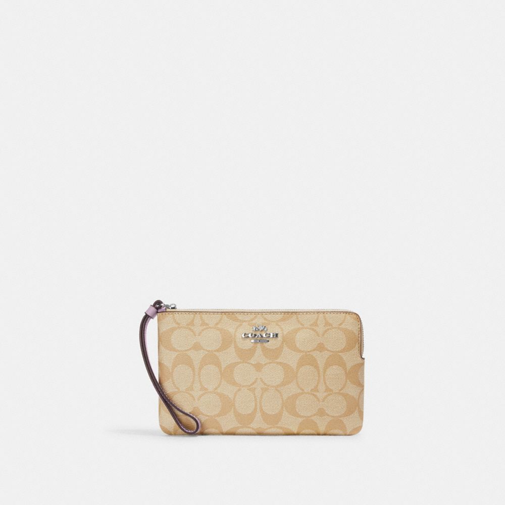 COACH® Outlet Large Corner Zip Wristlet In Signature Canvas
