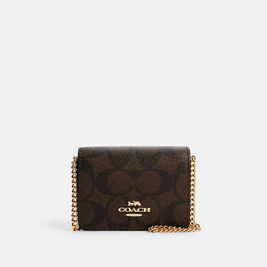 COACH® Outlet | Mini Wallet On A Chain In Signature Canvas