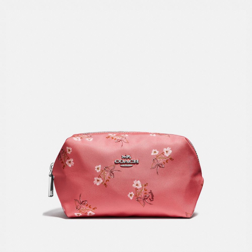 COACH Red & Pink Floral Nylon Crossbody Purse. 