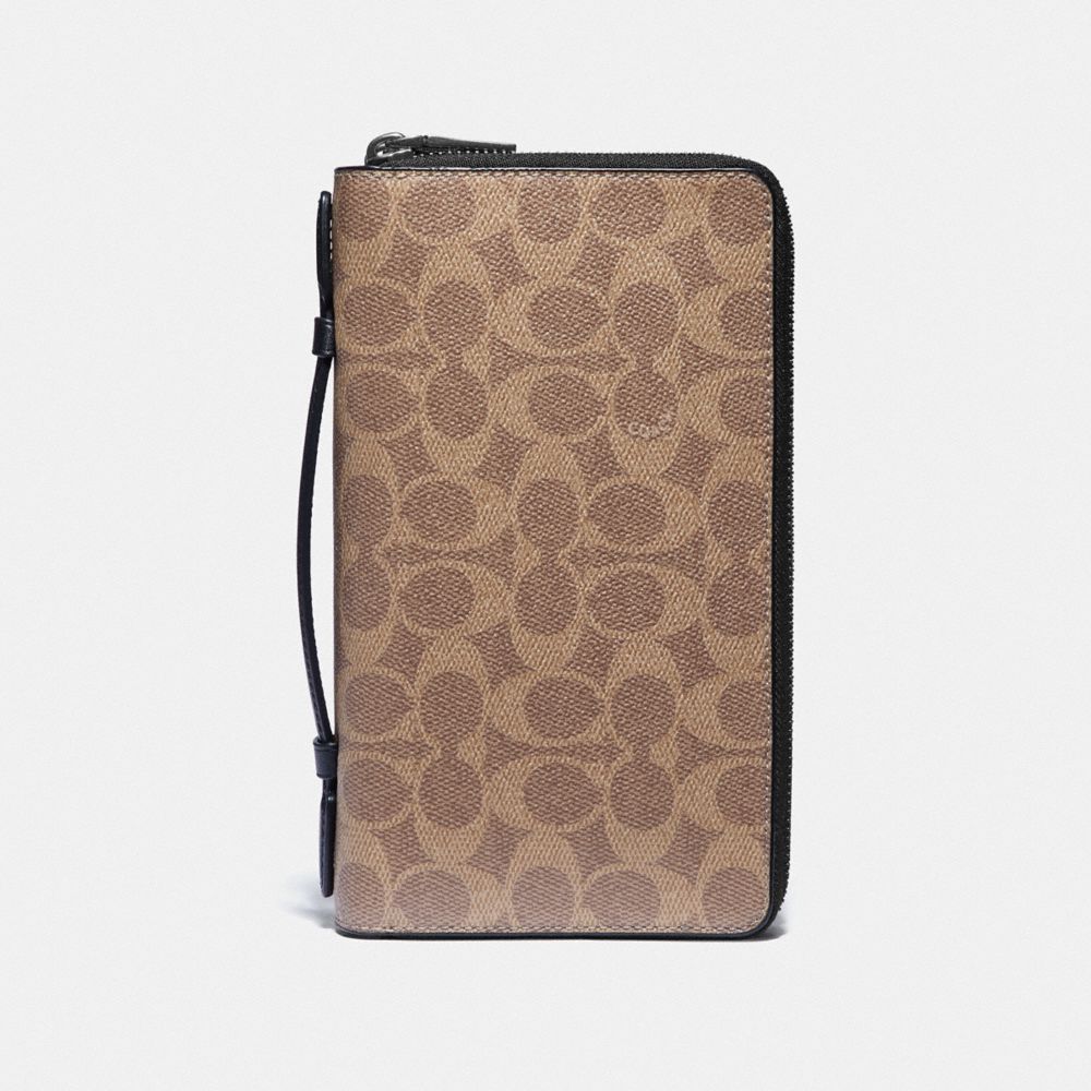 COACH® Double Zip Travel Organizer In Signature Canvas
