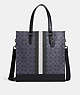 Graham Structured Tote In Blocked Signature Canvas With Varsity Stripe