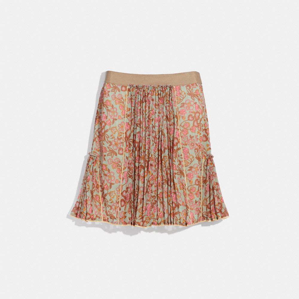 Retro Floral Print Pleated Skirt COACH®