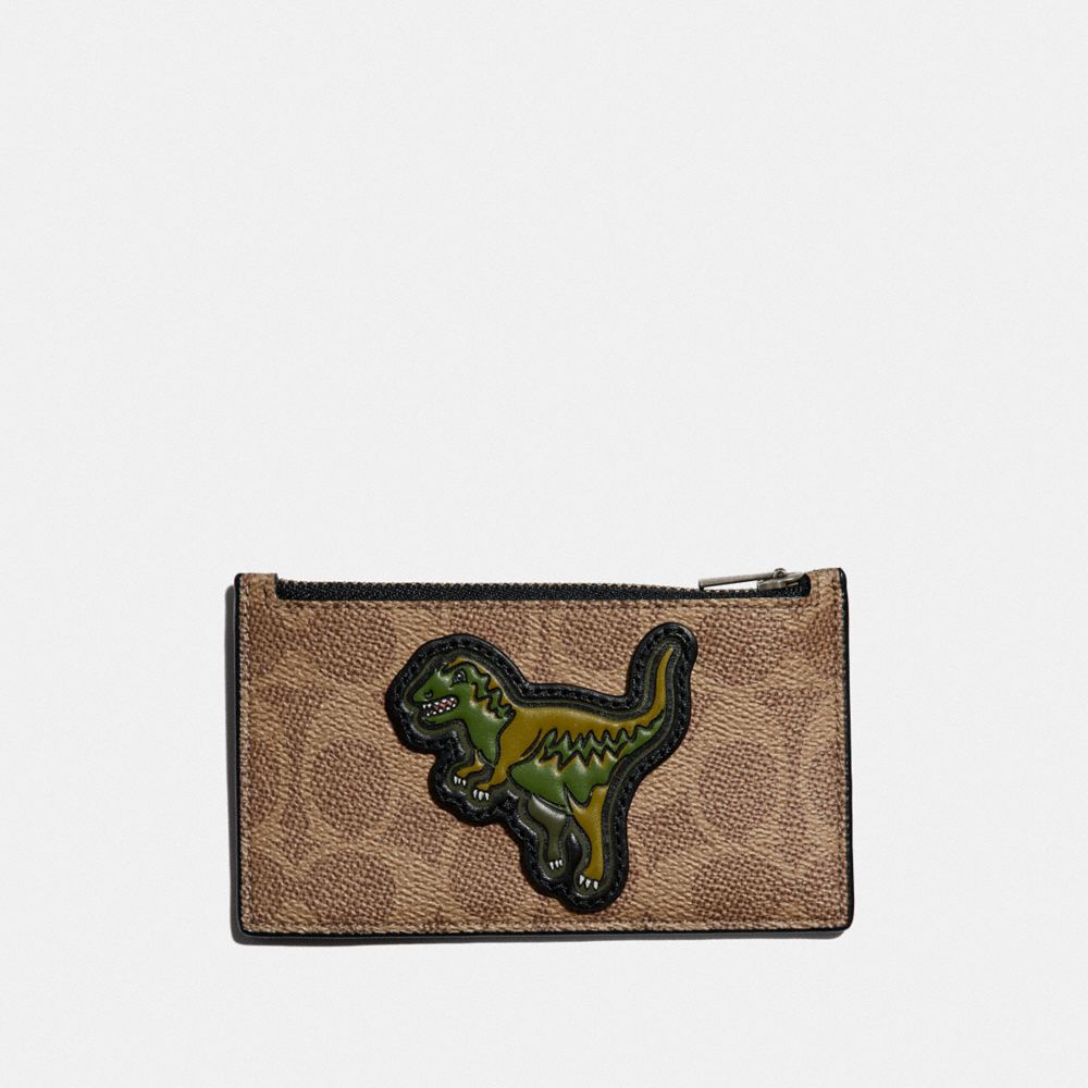COACH® Zip Card Case In Signature Canvas With Rexy