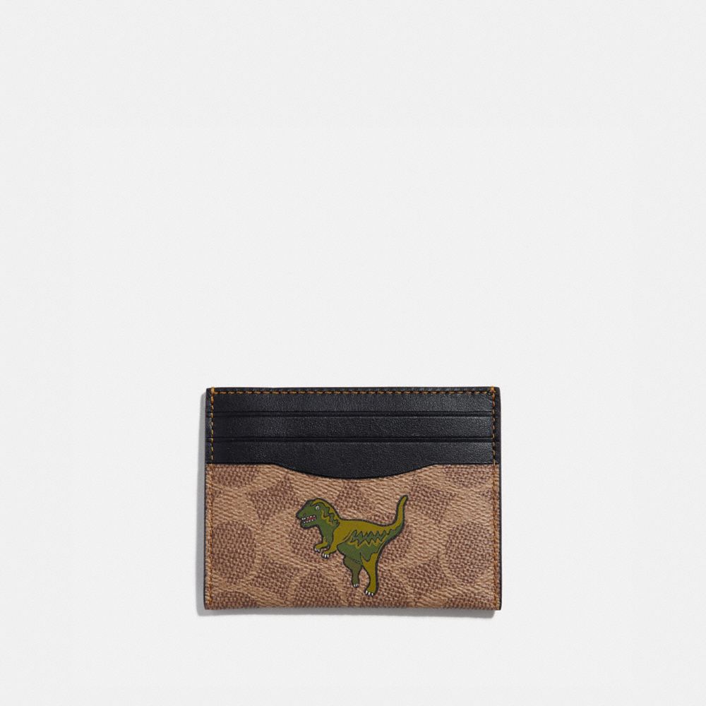 COACH® Card Case In Signature Canvas With Rexy