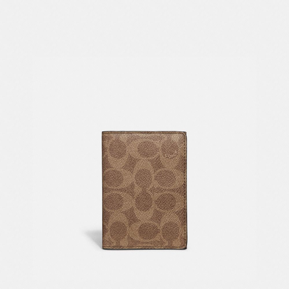 coach bifold wallet in signature canvas