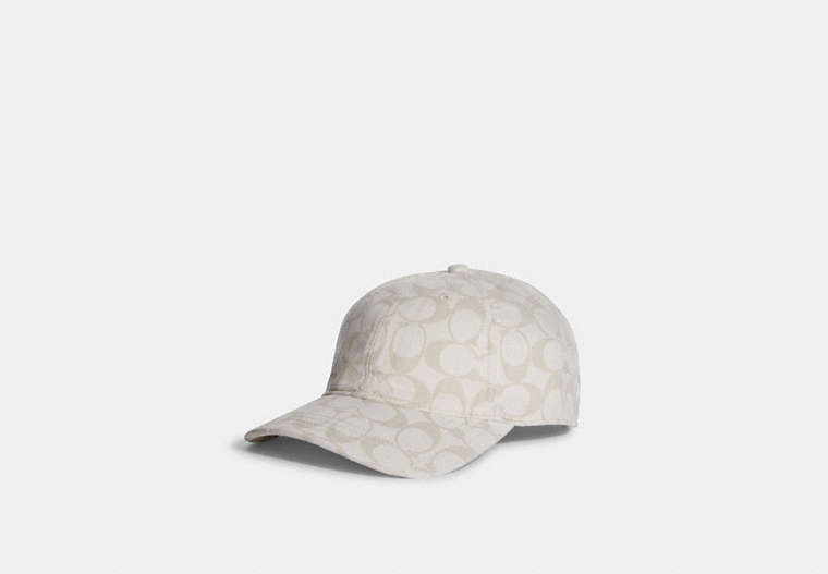 COACH®,SIGNATURE HAT,cottontwill,Chalk,Front View