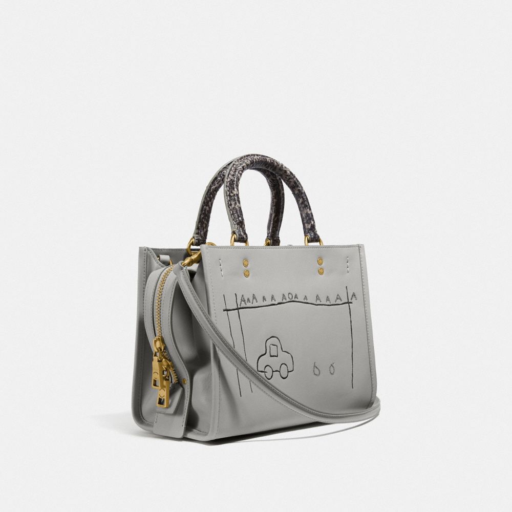 COACH®,Coach X Jean-Michel Basquiat Rogue Bag 25 With Snakeskin Detail,,Angle View