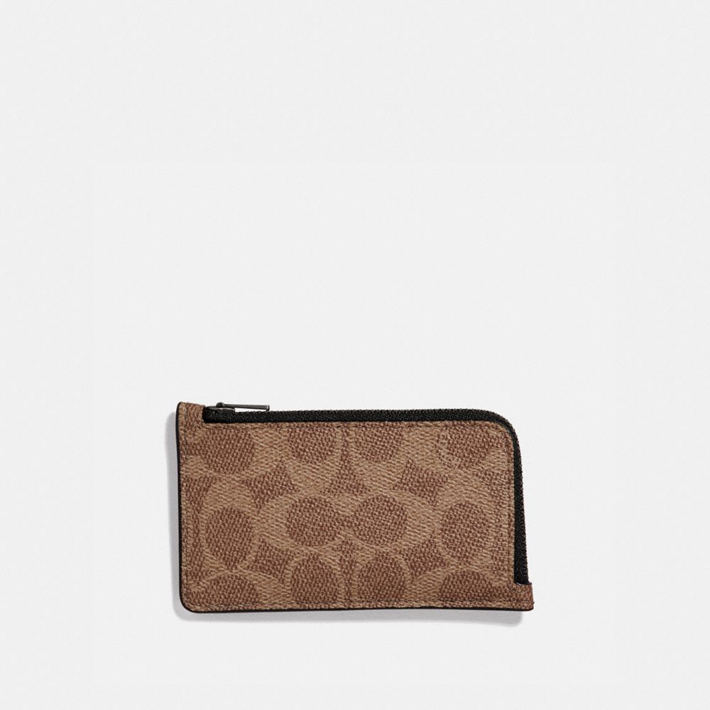 COACH® L Zip Card Case In Signature Canvas