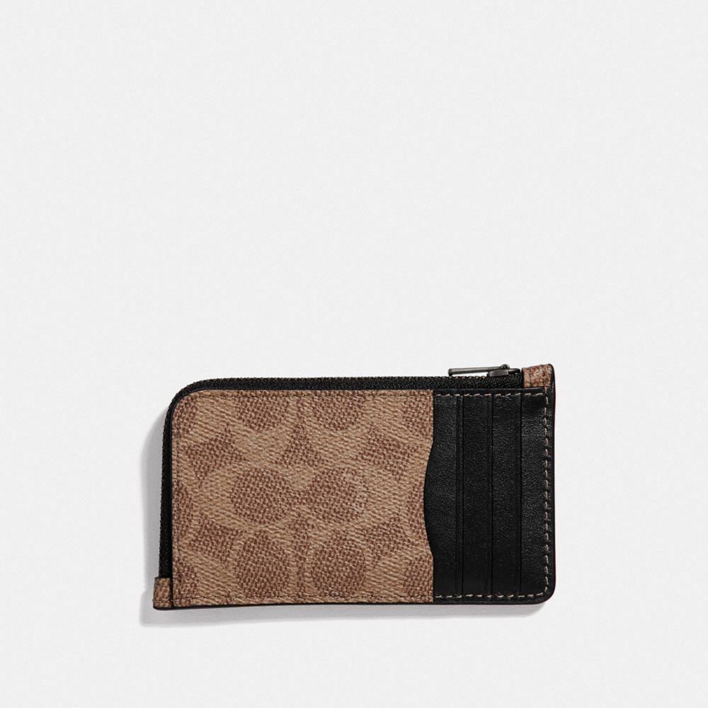 COACH® | L Zip Card Case In Signature Canvas