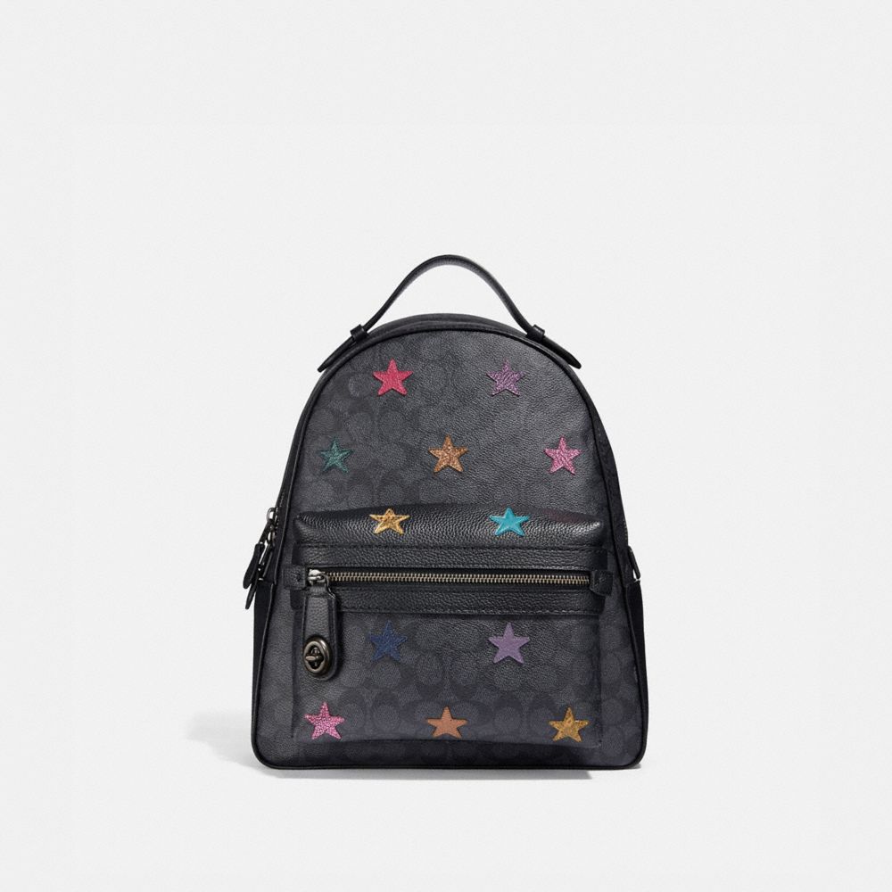 COACH® Campus Backpack In Signature Canvas With Star Applique And