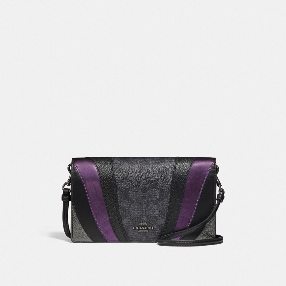 COACH® Hayden Foldover Crossbody Clutch In Signature Canvas With Wave