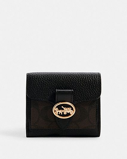 COACH® | Lonnie Small Zip Around Wallet In Signature Jacquard