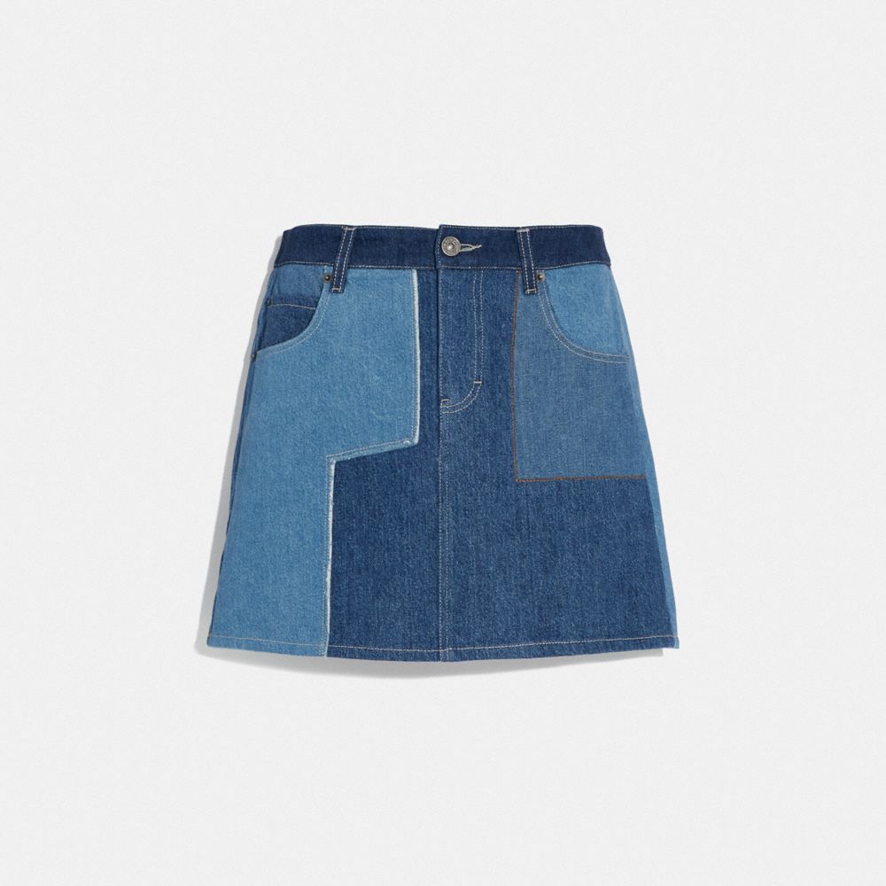 COACH® Denim Patchwork Skirt