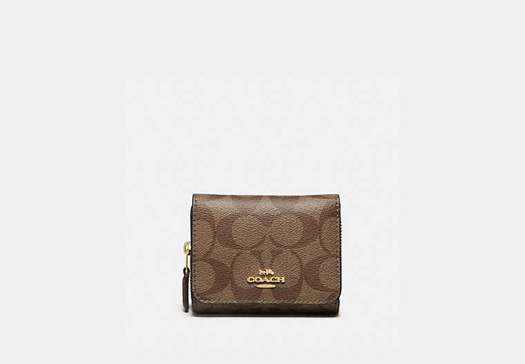 COACH® Outlet | Small Trifold Wallet In Signature Canvas