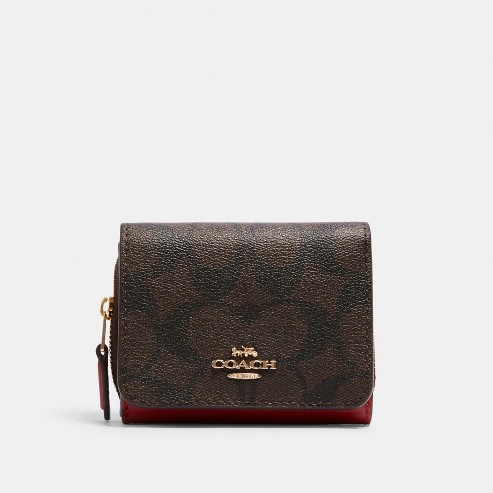 COACH® Outlet | Small Trifold Wallet In Signature Canvas