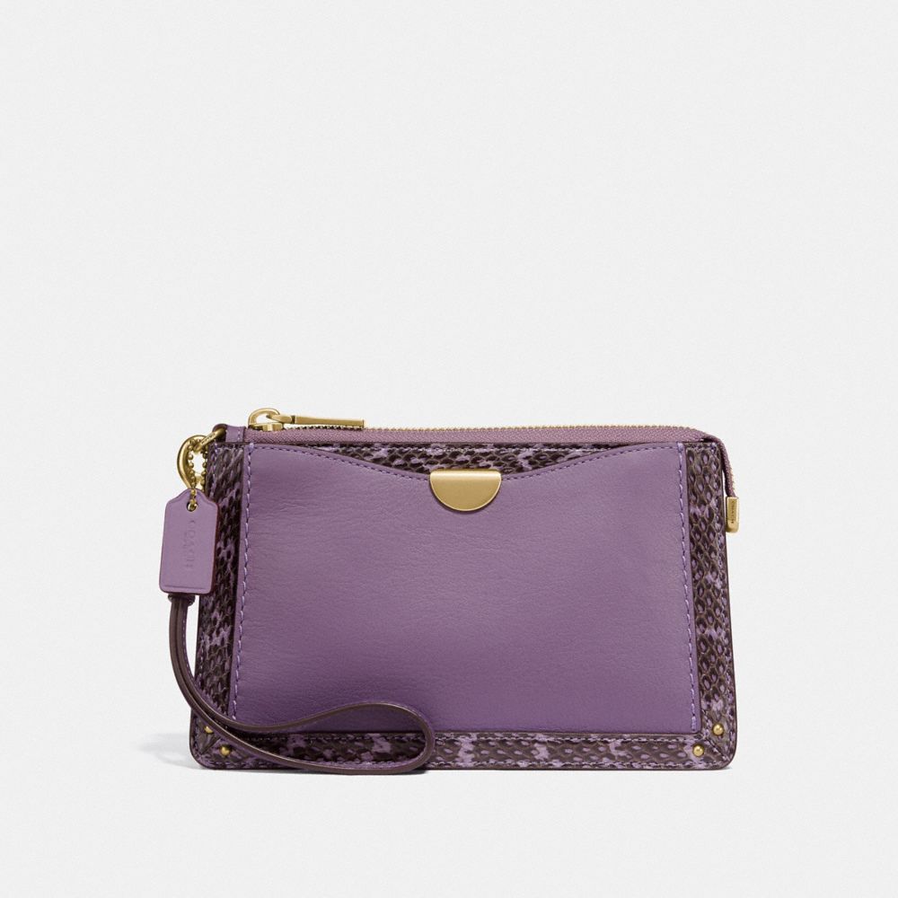 COACH® Dreamer Wristlet With Snakeskin Detail