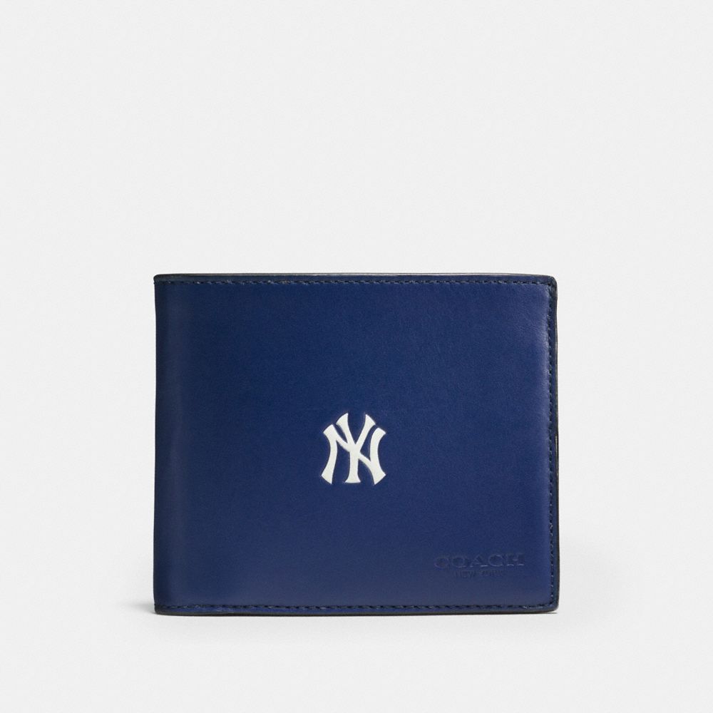 COACH Mlb Compact Id Wallet In Sport Calf Leather in Blue for Men