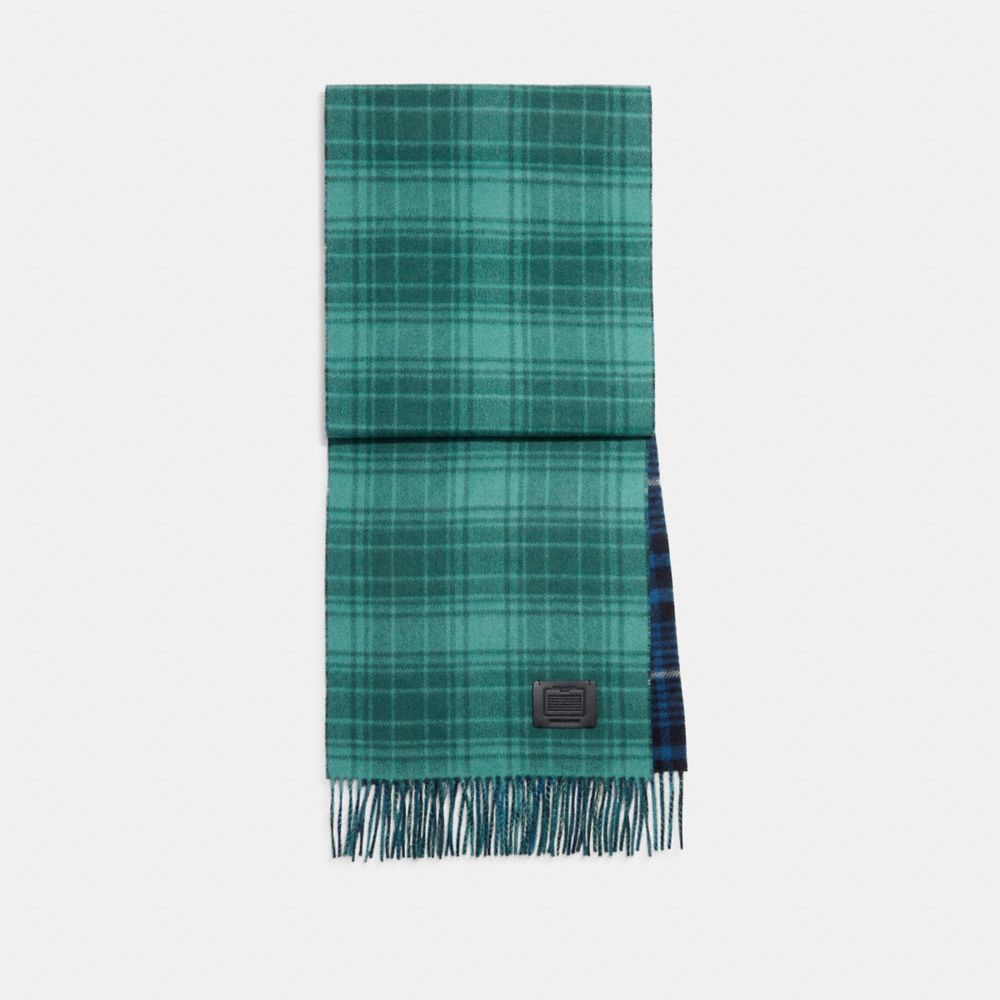 Double Plaid Print Muffler