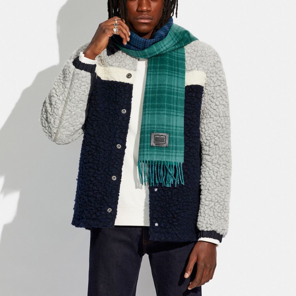 Double Plaid Print Muffler