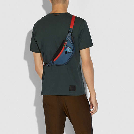 COACH® | Rivington Belt Bag 7 In Colorblock With Coach Patch
