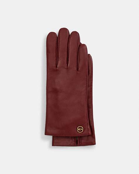 Horse And Carriage Plaque Leather Tech Gloves