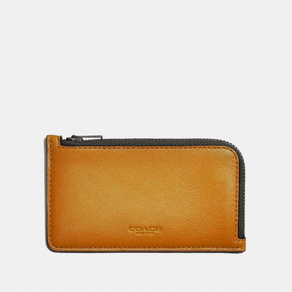 New COACH Men's Zip Card Case Color Block Leather